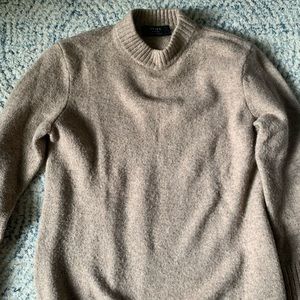 Cozy neutral wool blend sweater dress